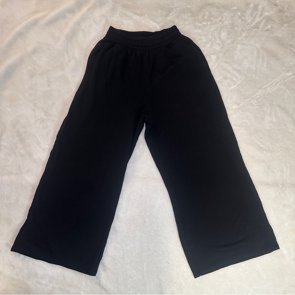 H&M Women’s Black High Waist Wide Leg Sweatpants Size XS